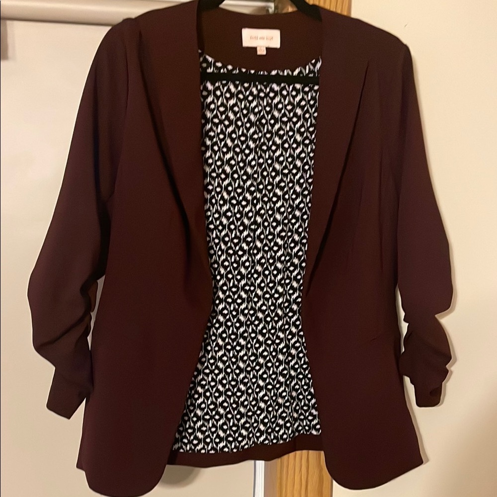 Women's Burgundy Jacket by Anne Klein
